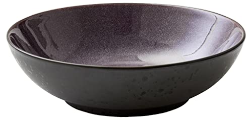 BITZ Salatschüssel, Schüssel/Schale aus Steinzeug, Spülmaschinenfest, Durchm. 24 cm, Schwarz/Lila