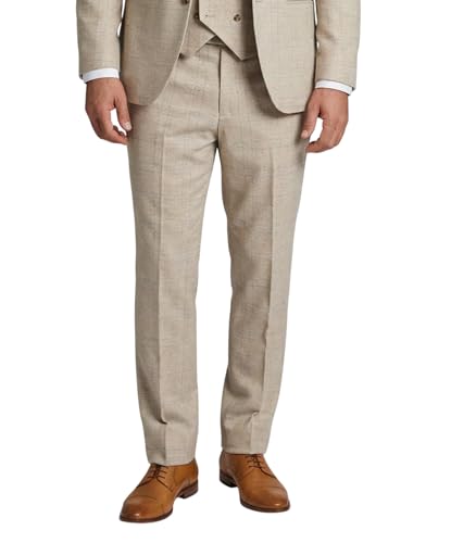 Costume mariage homme trois pièces crème à carreaux Glen coupe ajustée style champêtre