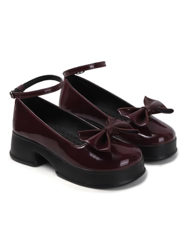 Image of SilverArrow womens Zenvique Stylish Bow Heel Sandals | Comfortable Mary Jane Dress Shoes for Women | Platform Heel Footwear