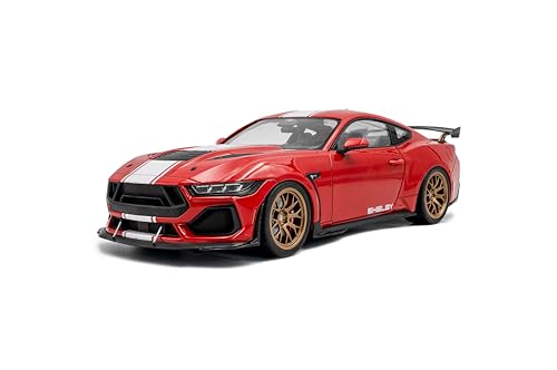 Solido Shelby Mustang Snake Race – 1:18 Modellauto in Rot, Detailliertes Die-Cast Sammlermodell, Hochleistungs-Edition mit Racing-Optik