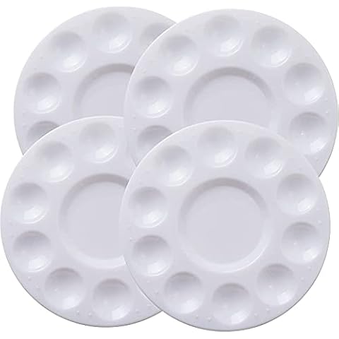 Paint Tray Palettes, 4 Pack, Plastic Paint Pallets,Paint Tray, Palette, Paint Holder, Paint Trays for Kids, Watercolor Palette Washable Painting Tray for Painting Party, DIY Craft and Art Painting Cover