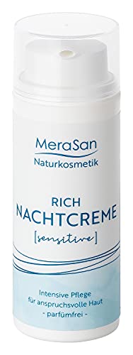 MeraSan Nachtcreme SENSITIVE parfümfrei, reichhaltig, vegane Naturkosmetik mit Rügener Heilkreide und reinem Macadamianussöl, Jojobaöl, Mandel-Öl, Sheabutter, Kakaobutter Cover