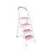 Drabina Schodkowa 4-stopniowa Drabina Solidny Składany Stołek Schodkowy Z Bezpiecznym Uchwytem I Poduszką PU Górny Pedał Przenośne Metalowe Drabiny Składana Drabinka (Color : Pink)