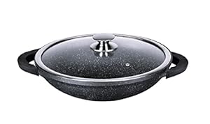 Kamberg Wok aluminiowy 36 cm z pokrywką