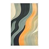 Striped Pattern Wavy Lines Earthy Tones Decorative Set of Tea Towels Hand Towels Absorbent Terry Dish Cloths for Kitchen Door Quality Design toallas para Salon de belleza 28x18in Set of 4