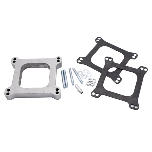 Espaciador de carburador de aluminio de 1 pulgada abierto con tubo de vacio de 3/8 para Chevy Ford