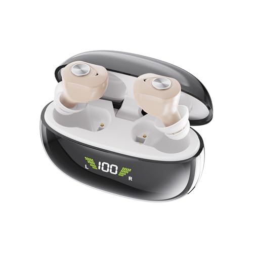 Hearing Aids (Not Amplifiers) for Seniors Severe Hearing Loss,Invisible 16-Channel Digital Rechargeable Intelligent Noise Reduction, Charging Case