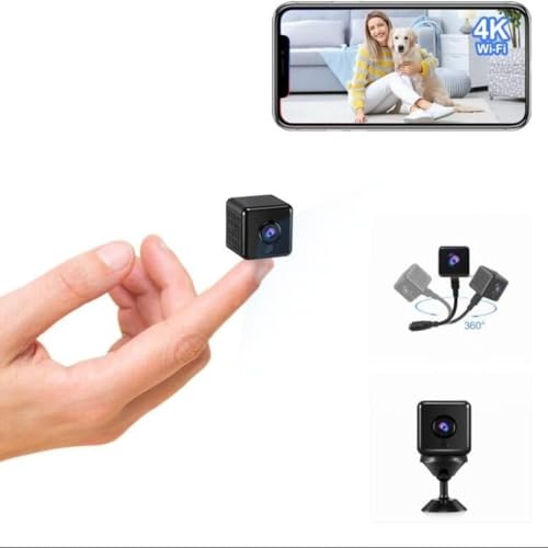 aobo Camera Espion, WiFi 4K HD Mini Caméra de Surveillance Interieur/extérieur sans Fil avec Enregistrement Longue Batteries avec Mini Cachée Détection Mouvement Spy Cam Vision Nocturne (XS) (XS)