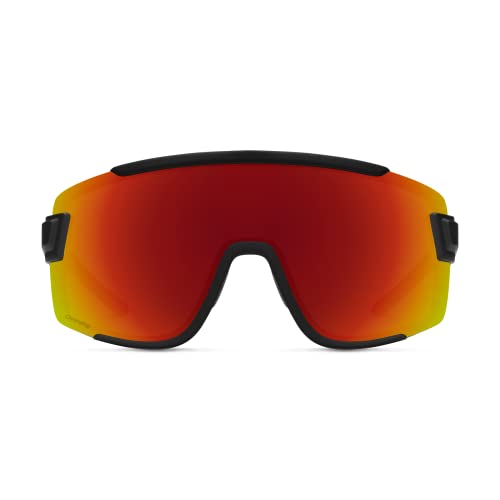 SMITH Wildcat Sunglasses with ChromaPop Lens – Performance Sports Sunglasses for Biking, MTB & More – for Men & Women – Matte Black + Red Mirrored Lens - image 2