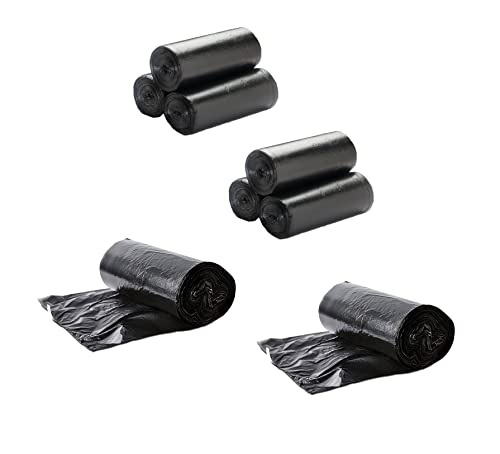 Image of Kitchenwell Medium 240 Garbage Bags /Trash Bags /Dustbin Bags, 19*21 Inches Black (8 Roll , Per Roll 30 Piece)