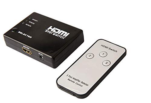 BIGPLAYER 3 Port HDMI Selector with Remote Control 4K Full HD Video Interface Hub for TV Monitor Projector Media Player Gaming Console Display Switching Device 2