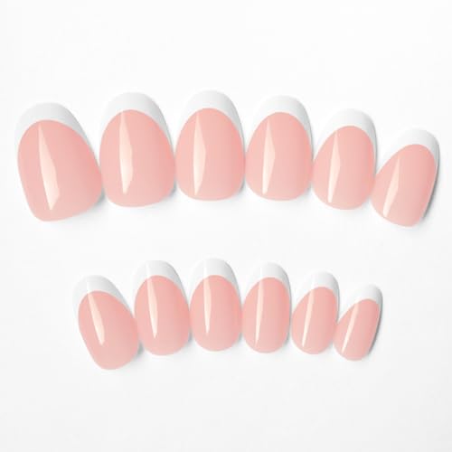 AddFavor French Tip Press on Nails Short Oval Fake Nails, 120pcs White French Tips Nails Press on Medium Almond False Acrylic Nails for Women and Girls - Thumbnail 6