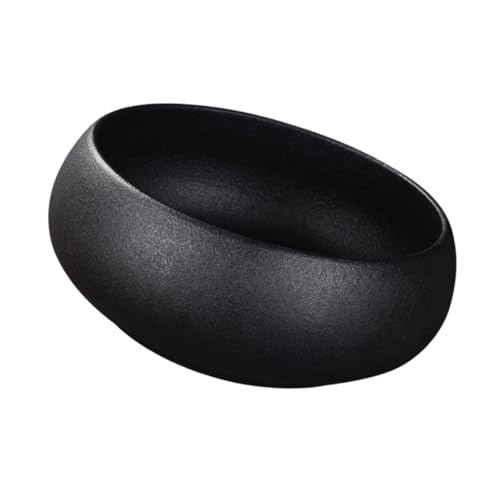 COLLBATH Black Pottery Tea Wash Bowl Large Ceramic Teacup Wash Bowl for Tea Party Favors