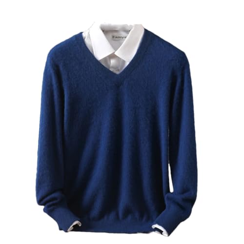 Mens Cashmere Sweater V-Neck Pullovers Sweaters Regular Casual Bottoming Jumper Top