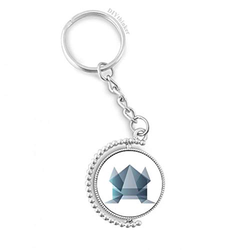 Llavero de rana de origami geométrico y giratorio Pilgrim Anillo para llaves con diseño abstracto