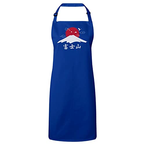 Tablier cuisine bleu Mont Fuji Japon avec motif art Asie pour tablier de protection