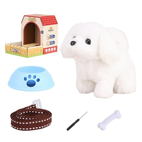 Chien électrique en peluche réaliste avec corde cadeau anniversaire