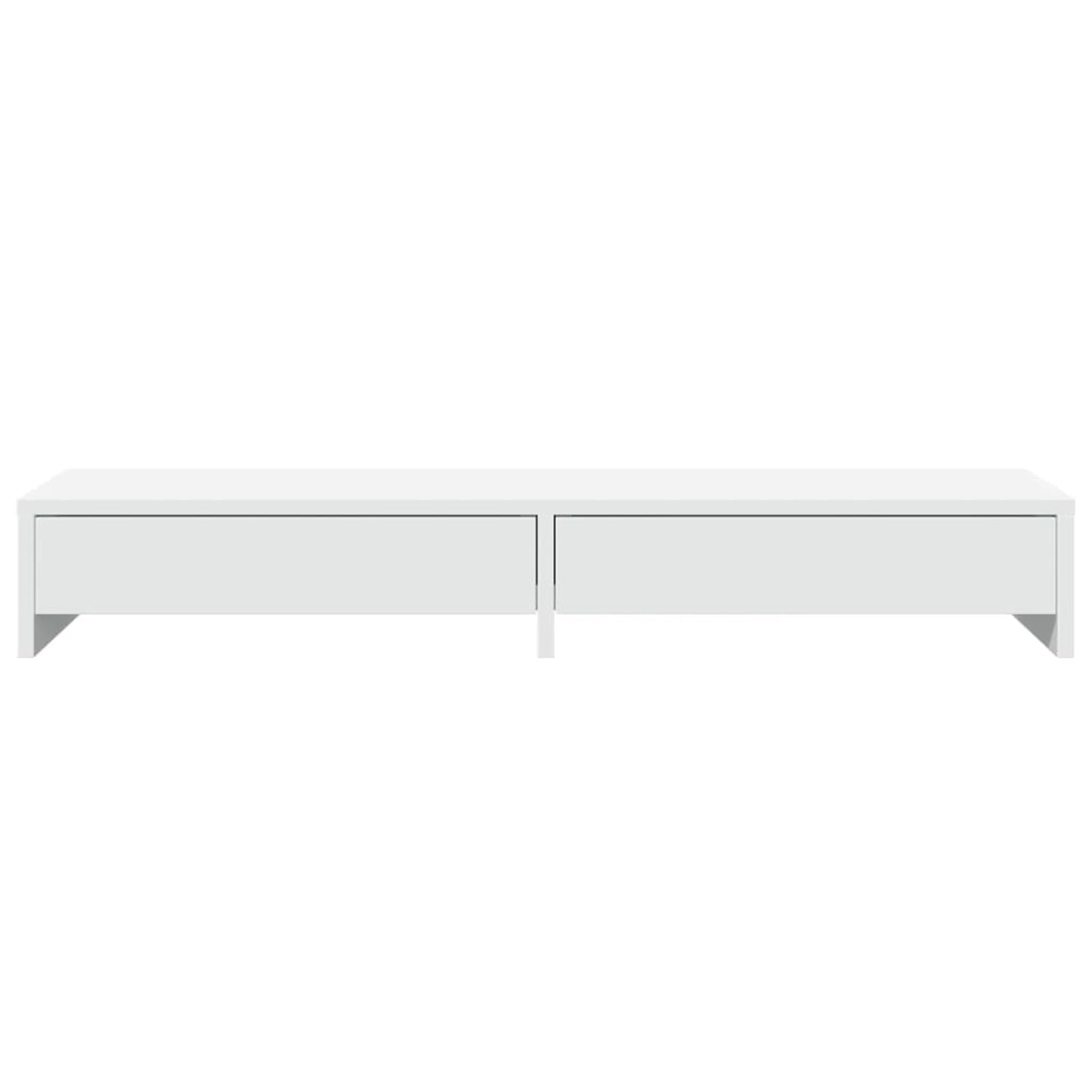 Gecheer Supporto per Monitor Doppio con Cassetti, Regolabile in Altezza, 100x27x15 cm, in Legno Ingegnerizzato, per Ufficio Domestico e Professionale