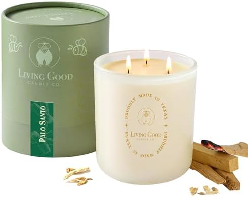Palo Santo - Palo Santo & Bergamot Pure Beeswax Candle - 90+ Hour...