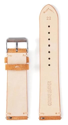 Bracelet de montre en cuir gris clair 18 mm avec barrettes flash