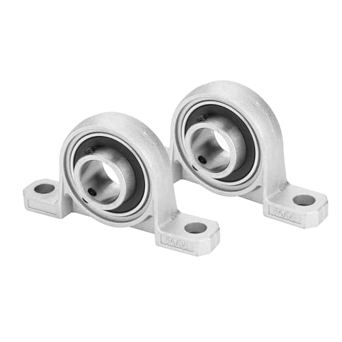 DEWIN Stehlager 20mm,Lagerbock 20mm Lametta Silber Stehlager Flanschbohrung Automatische Selbstjustierung Center Mounted Support (2St)