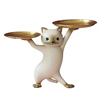 Amazon.co.jp: Danwnoio 鍵置き 皿を捧げる猫 小物置き 玄関
