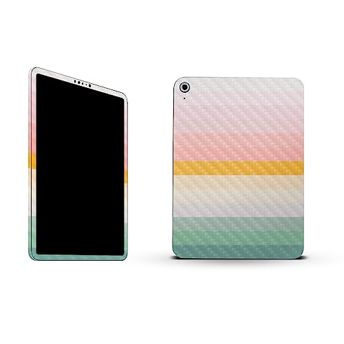 Image of MightySkins Carbon Fiber Skin Compatible with Apple iPad 10.9 inch 10th Gen (2022) Full Wrap Kit - Horizon Stripes | Protective, Durable Textured Carbon Fiber Finish | Easy to Apply | Made in The USA