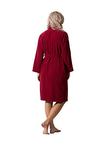 Image of Luxurious Turkish Terry Kimono Collar Super-Soft Terry Absorbent Bathrobes for Women