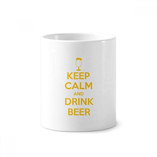 Tasse en céramique blanche et jaune de 350ml avec message bière le cadeau insolite idéal