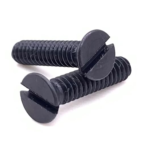 10pcs M2.5 Slotted Screws One Line Socket Countersunk Bolt Machine 304 Stainless Steel Black Color Thread Nail(M2.5x14mm)
