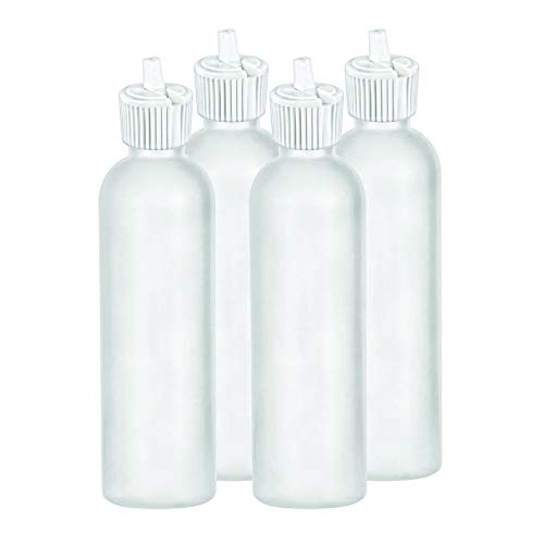 MoYo Natural Labs 8 oz Squirt Bottles, Squeezable Empty Travel Containers, Toggle Spout BPA Free HDPE Plastic Essential Oils Liquids, Toiletry/Cosmetic Bottles (Pack of 4, Translucent White)