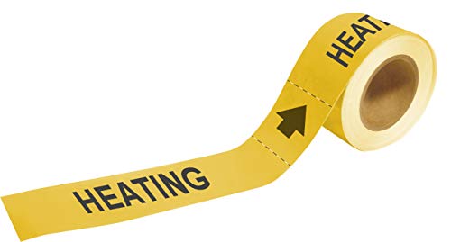 Marqueur de tuyau Chauffage noir sur jaune B-736 lot de 25 Brady