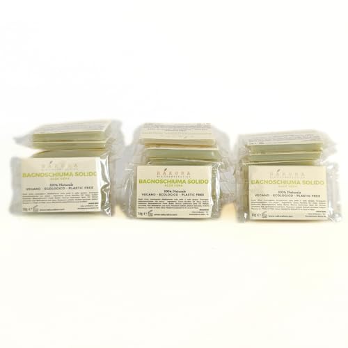 30 pezzi Bagnoschiuma Solido monouso ALOE VERA - 100% Naturale - Ecologico & Plastic Free - Vegan - linea cortesia per Hotel Alberghi B&B - Fatto a Mano in Italia -