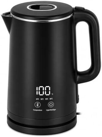 Chaleira Elétrica 1,8L Digital 1500W Inox Controle Térmico LED To...