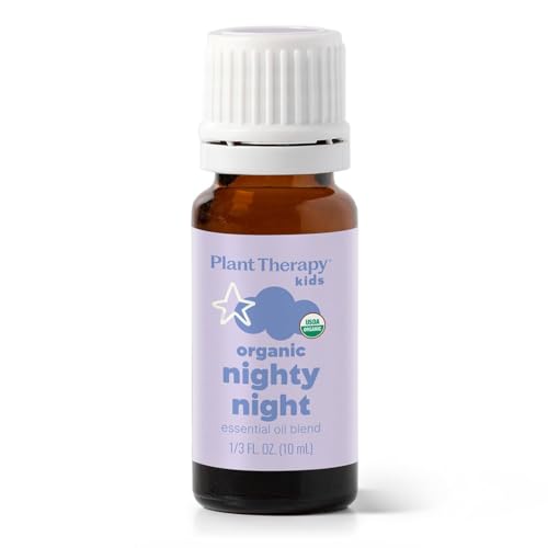 Image of Plant Therapy Kids Organic Nighty Night Essential Oil Blend for Sleep, 10 mL (1/3 oz), 100% Pure, Undiluted, USDA Certified Organic, Encourages a Good Night's Rest