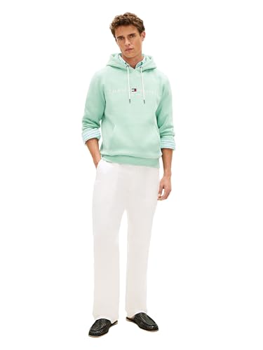 Image of Tommy Hilfiger Men's Medium Weight Fleece Hoodie Sweatshirt With Embroidered Logo, Also Available in Big & Tall