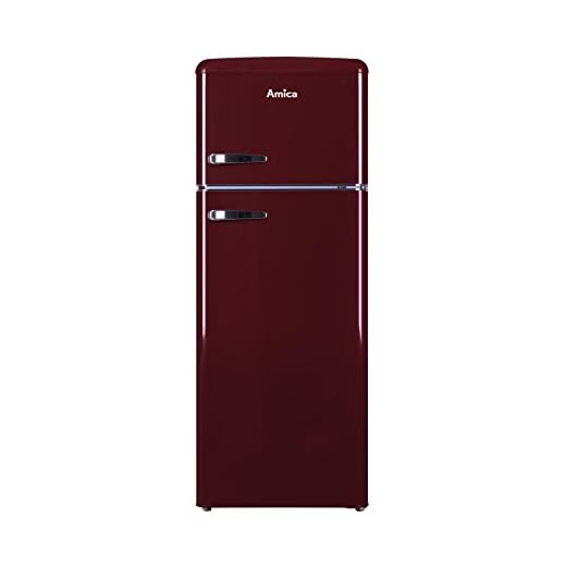 Amica Retro Kühl-Gefrierkombination Weinrot