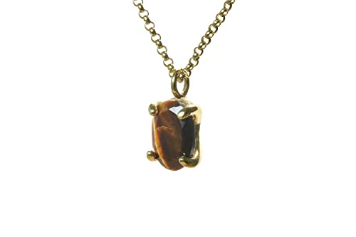 Collier Oeil de Tigre Anemone, la finesse d'un bijou fait main