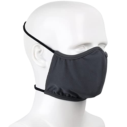 393FC10 RE-Usable 2-Ply Fabric Face Cover Elastic Head Straps Grey Sold as Pack of 3