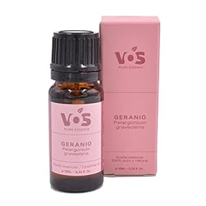 Aceite esencial de Geranio – 100% Puro y natural – Para humidificador o difusor, tonificar y nutrir la piel…
