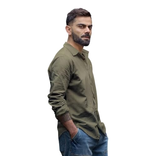 Image of WROGN Men's Linen Blend Shirt | Solid Styles | Slim Fit