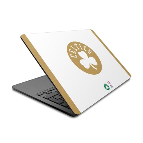 Autocollant Boston Celtics pour MacBook Air 13.6 A2681 A3113 - Vinyle design or et blanc