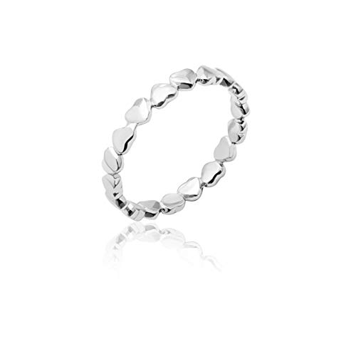 Honolulu Jewelry Company Sterling Silver Heart Eternity Band Ring (9)