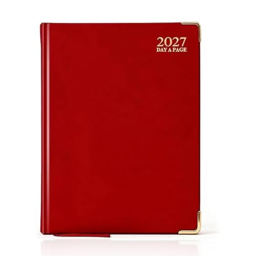 Image of AIBULO A4 2027 Day A Page Red Diary Gilt Edges Hardback
