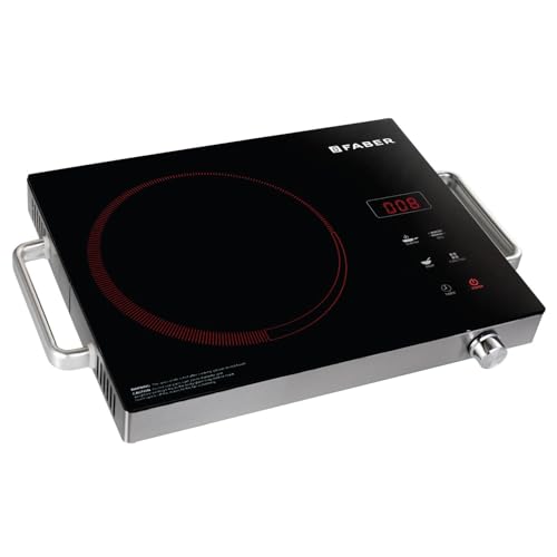 Image of Faber 2200W Infrared Cooktop Stove| High Gloss Glass Finish| Digital Display| 4 Preset Cooking Modes| Touch Control| SS Finish | Infrared Hot Plate| FIP EMBER PLUSS 22 INFRARED SS