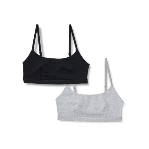 Image of Amazon Essentials Women's Cotton Jersey Scoop Bralette, Pack of 2