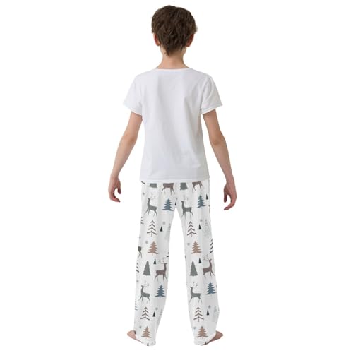 Boys' Pants Deer Christmas Tree Long Bottoms Jogger Pants Elastic Waist Trousers with Pockets S-XL3