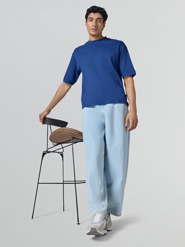Image of XYXX Drift Oversized Tshirt for Men | 100% Combed Cotton | Solid Roundneck Drop Shoulders Half-Sleeve T Shirt