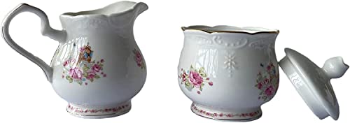 YBK Tech Pot à lait et sucrier en porcelaine anglaise pour dégustation de café