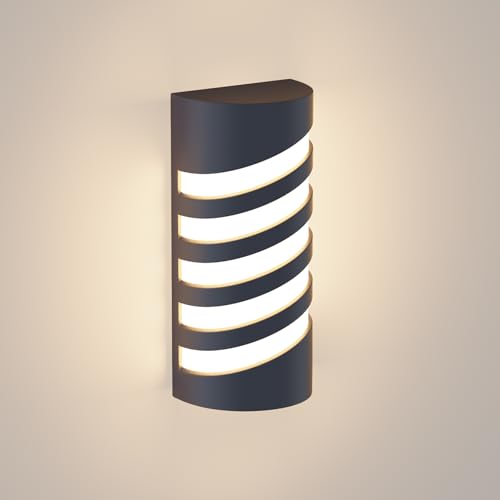 Klighten Anthracite Lampe Murale Exterieur/Interieur, E27 Applique Murale, IP65 Éclairage Mural pour Entrée Couloir Escaliers, Ampoule non Incluse